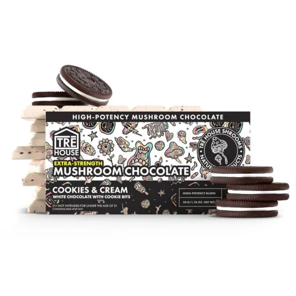 Cookies & Cream Extra-Strength Mushroom Chocolate Bar